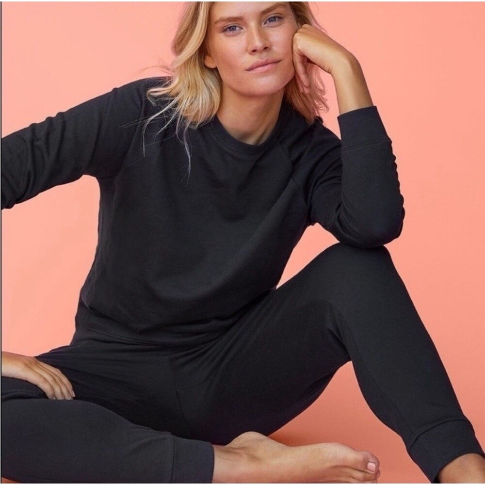 Third Love‎ Black Weekend Terry Sweatshirt Size Medium Cozy Cotton